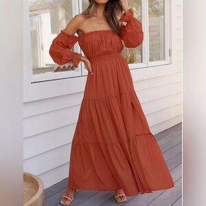 New! Gorgeouss Rust boho dress!